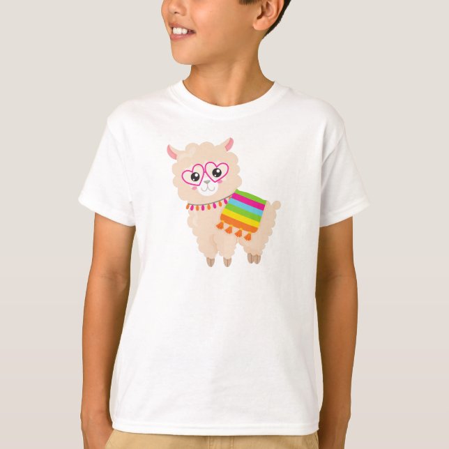 Mexikanischer Llama, Niedlicher Llama, Niedlich Al T-Shirt (Vorderseite)