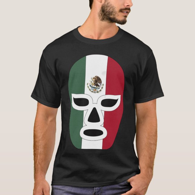 Mexikanischer Luchador - Mexikanischer Flaggenwäch T-Shirt (Vorderseite)