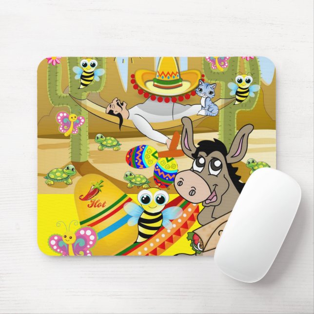 Mexikanischer Mann Donkey Dog Maus Pad! Mousepad (Mit Mouse)