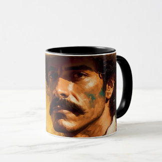 mexikanischer Mann mit leuchtend ernstem Schnurrba Tasse