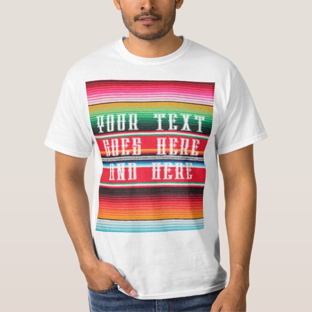 mexikanischer Mexiko-Poncho-Deckenuntergrund T-Shirt (Vorderseite)