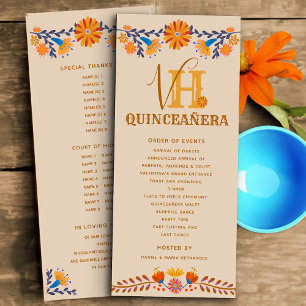Mexikanischer Mit Monogramm Western Quinceanera Programm