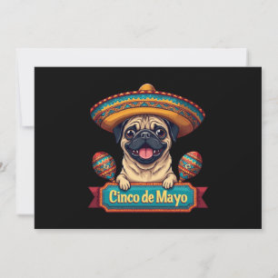 Mexikanischer Mops Dog Sombrero Cinco De Mayo Einladung
