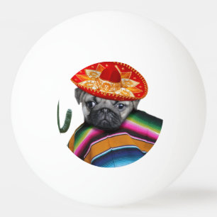 Mexikanischer Mopshund Tischtennisball