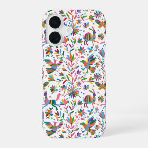 Mexikanischer Otomi-Stil Leuchtendes Muster iPhone 16 Hülle