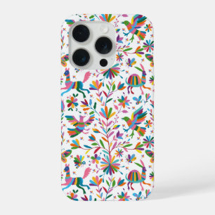 Mexikanischer Otomi-Stil Leuchtendes Muster iPhone 15 Pro Hülle