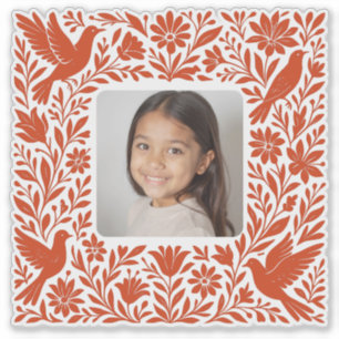 Mexikanischer Otomí Tenango Talavera mit Foto Aufkleber