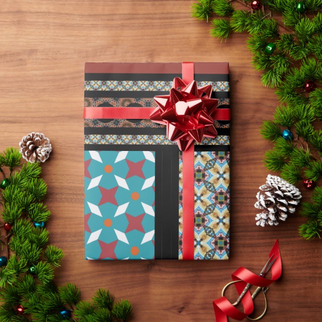 mexikanischer Patchwork-Stil 3 Geschenkpapier (Feiertagsgeschenk)