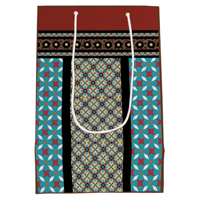 mexikanischer Patchwork-Stil 3 Mittlere Geschenktüte (Rückseite)