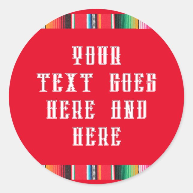 mexikanischer Poncho-Deckenaufkleber Runder Aufkleber (Vorderseite)