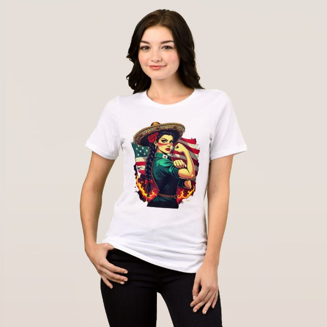 Mexikanischer Prinzessin Sombrero-T - Shirt (Vorderseite voll)