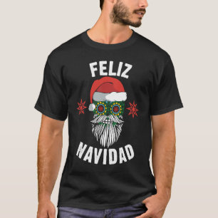 Mexikanischer Santa Feliz Navidad Heiliger Zucker T-Shirt