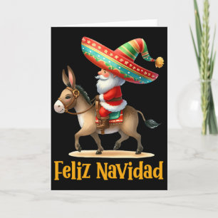 Mexikanischer Santa reitet auf einem Esel Weihnach Karte