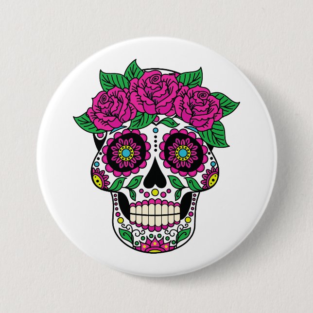 Mexikanischer Schädel 2 Button (Vorderseite)