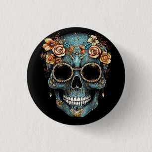 Mexikanischer Schädeltag der Toten Dia De Muerto Button