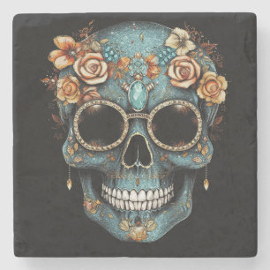 Mexikanischer Schädeltag der Toten Dia De Muerto Steinuntersetzer