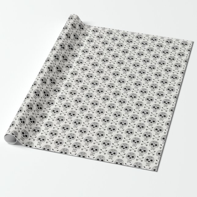 Mexikanischer Schädeltag Geschenkpapier (Ungerollt)