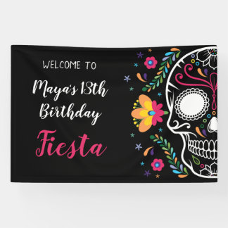 Mexikanischer Schäferfloral Fiesta zum Geburtstag Banner