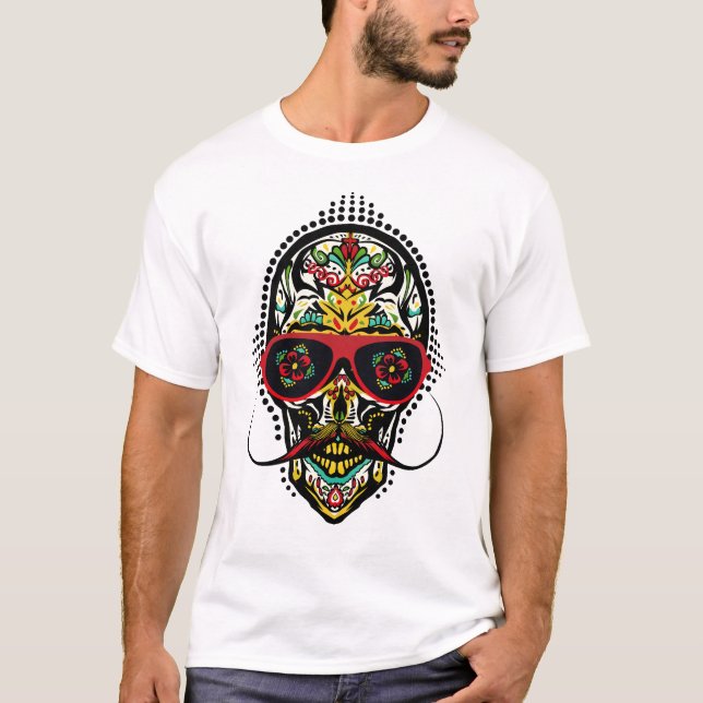 Mexikanischer Schnurrbart mit Sonnenbrille T-Shirt (Vorderseite)
