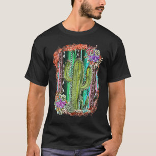 Mexikanischer Serape Texas Kaktus Sukkulenten Rode T-Shirt