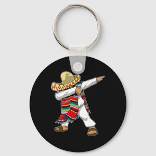 Mexikanischer Sombrero Poncho Dabbing Schlüsselanhänger