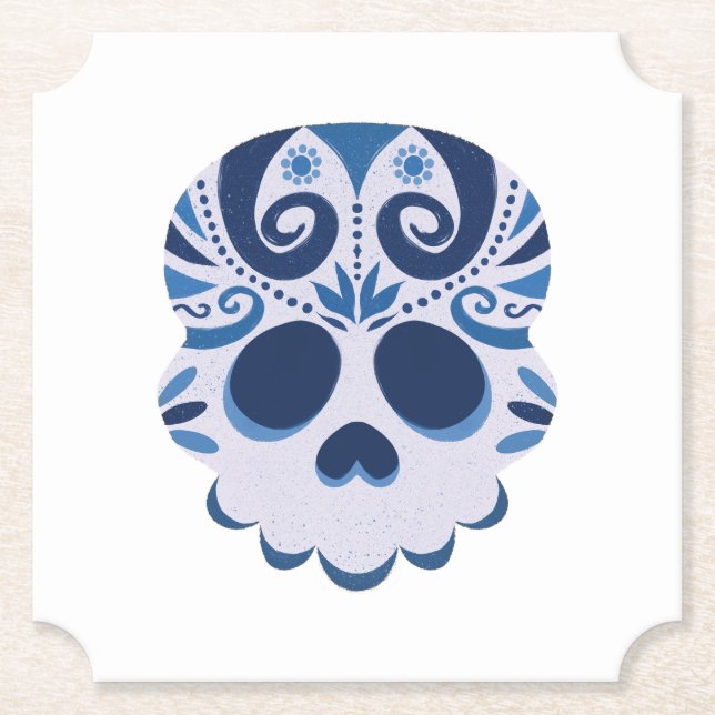 Mexikanischer Spooky Skull Untersetzer (Vorderseite)