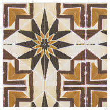 mexikanischer Stil Simulated Mosaic Neutral Browns
