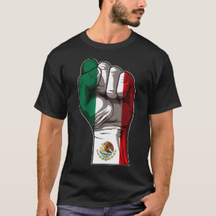 Mexikanischer Stolz - Geweihte Faust-Mexiko-Flagge T-Shirt