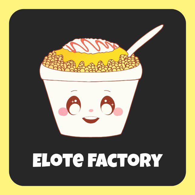 Mexikanischer Street-Esurkorn in einem Cup Quadratischer Aufkleber (Von Creator hochgeladen)