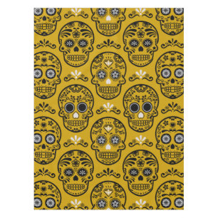 Mexikanischer Tag der Toten Calavera Blumiger Tote Tischdecke