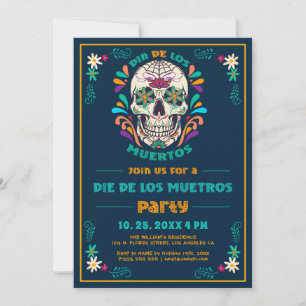 Mexikanischer Tag der Toten, Dia de Los Muertos 2 Einladung