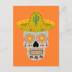 Mexikanischer Tag der Toten-Schädel Postkarte