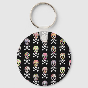 Mexikanischer Tag der Toten Totenkopf Kreuzknochen Schlüsselanhänger