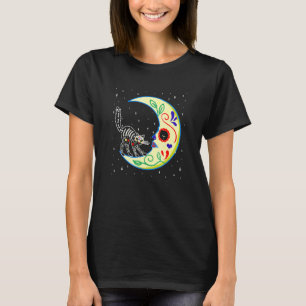 Mexikanischer Tag Der Toten Zucker-Schädel-Mond-Ka T-Shirt