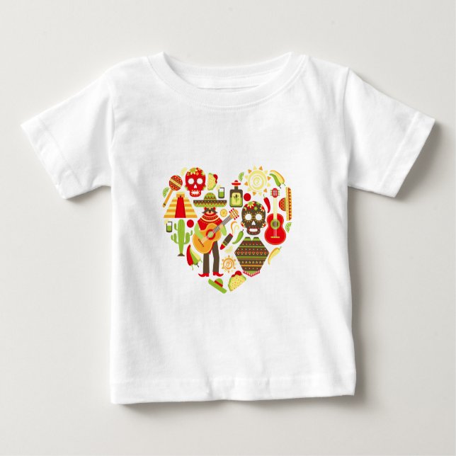 Mexikanischer Tag des toten Mexiko Baby T-shirt (Vorderseite)