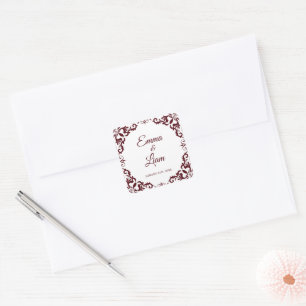Mexikanischer Ton-Hochzeitsaufkleber – Papel Picad Quadratischer Aufkleber