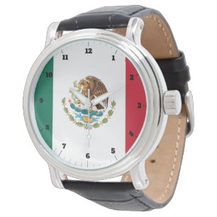 MEXIKANISCHER TRICOLOR FLAG GREEN WHITE RED WATCH ARMBANDUHR
