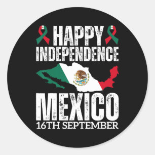 Mexikanischer Unabhängigkeitstag Est 16. September Runder Aufkleber