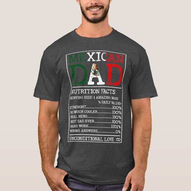 Mexikanischer Vater Ernährung Fakten Funny Mexico  T-Shirt (Vorderseite)
