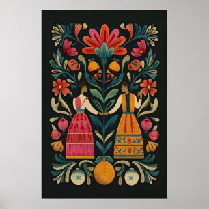 Mexikanischer Volksgut-Giclée-Druck Baum des Leben Poster