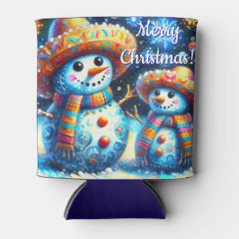 Mexikanischer Volkskunst Snowmen Schneemänner Schn Dosenkühler