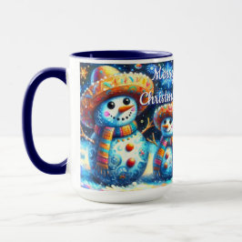 Mexikanischer Volkskunst Snowmen Schneemänner Schn Tasse