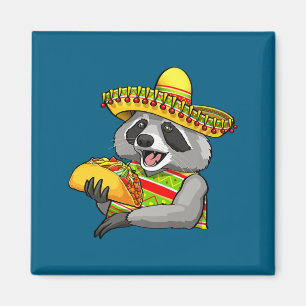 Mexikanischer Waschbär Cinco de Mayo lustig süß es Magnet