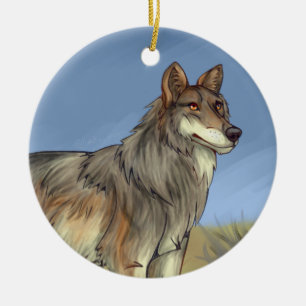 Mexikanischer Wolf Keramik Ornament