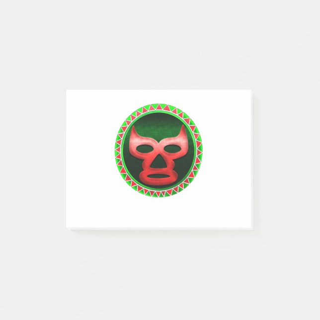 Mexikanischer Wrestling Mask Lucha Libre Post-it Klebezettel (Vorderseite)