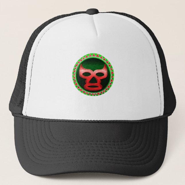 Mexikanischer Wrestling Mask Lucha Libre Truckerkappe (Vorderseite)
