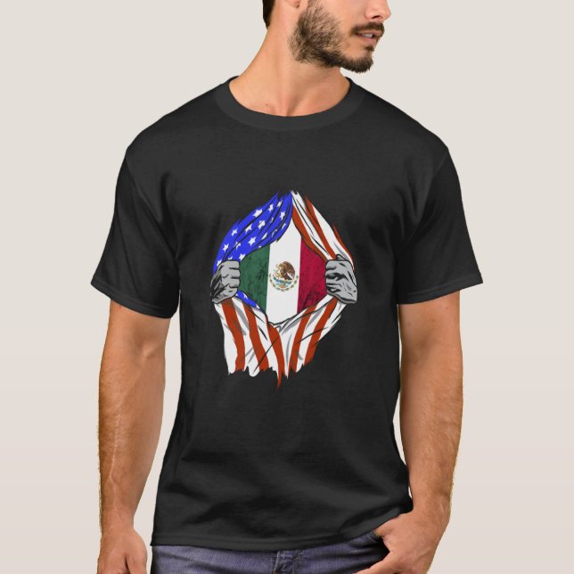 Mexikanisches amerikanisches Flaggenstaat Mexiko M T-Shirt (Vorderseite)
