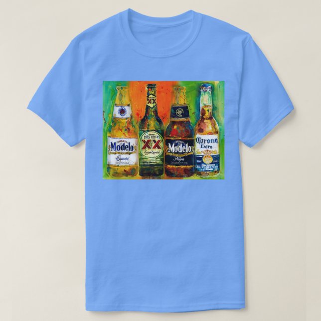 Mexikanisches Bier Bright Colors Bar Deko T-Shirt (Design vorne)