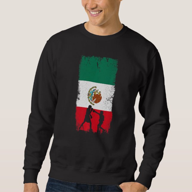 Mexikanisches Boxdesign Mexiko-Flagge Sweatshirt (Vorderseite)