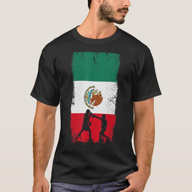 Mexikanisches Boxdesign - Mexiko-Flagge T-Shirt (Vorderseite)